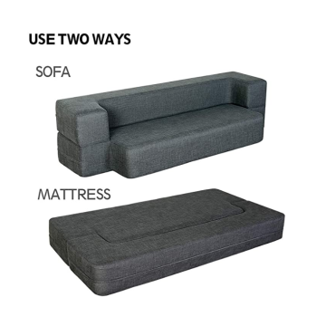Folding Bed Couch Dark Gray Twin